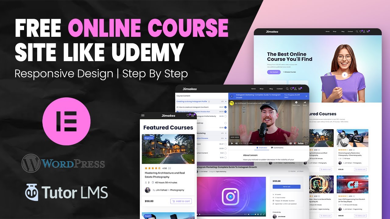 ⁣How to Create Online Course, LMS, Educational Website 2024 (using WordPress, Elementor & Tutor L
