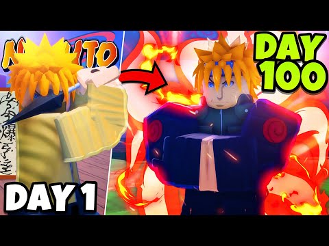 I Spent 100 Days as Nine Tails NARUTO In The NEW NARUTO Roblox Game!