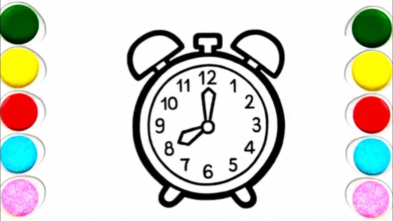 Alarm Clock Drawing, Painting & Coloring For kids|| How to draw an alarm clock with easy way|