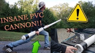 today i built an awesome cannon made out of PVC pipe, only spent 23 dollars to build!