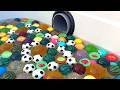 Water Marble Run ☆ Soccer balls floating smoothly