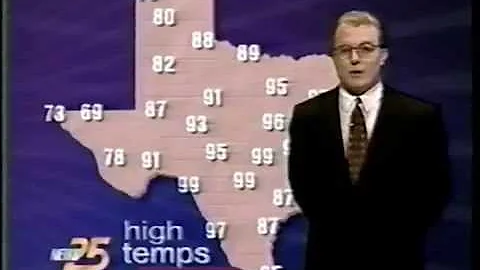 Meteorologist John Basham on KXXV-TV News 25 - 1996