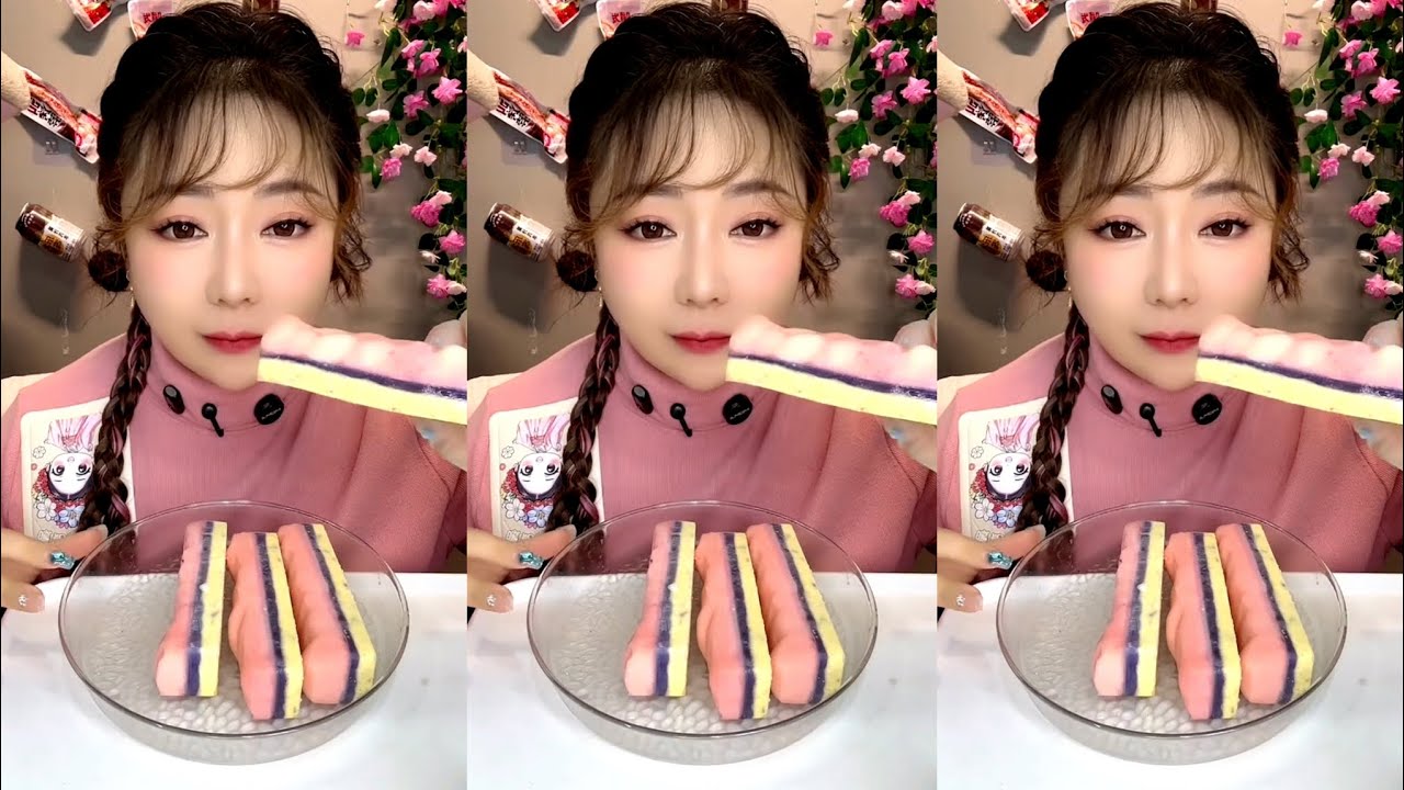 Shaved ice eating passion fruit matcha ice eating milk powder 