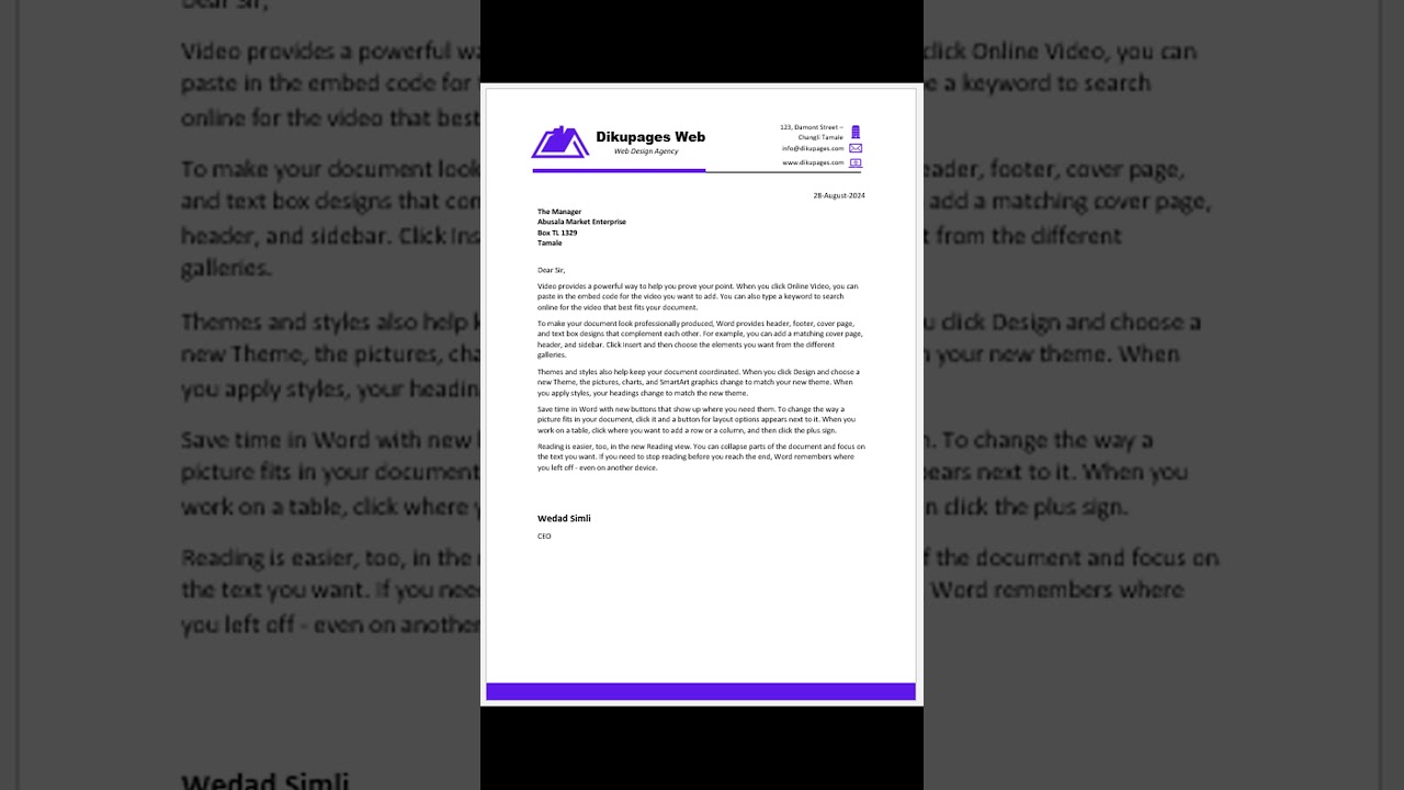 sample business letterhead #letterhead