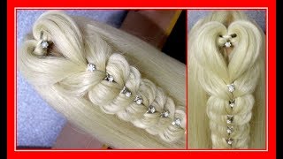 LOVE HEART HAIRSTYLE / HairGlamour Styles /  Braids Hair Tutorial