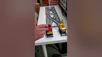 The advantage of using a Trix Brix double cross over as opposed to using the Lego version