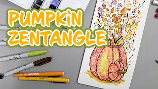 Watercolor Zentangle Pumpkin – Relaxing Fall Art 🎃🍂