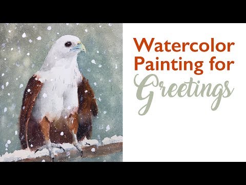 Watercolor Greeting Painting of an Eagle - Happy Valentines - Watercolor Greeting Painting of an Eagle - Happy Valentines