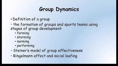 Mr Treharne’s Video’s: Group Dynamics Part 1/2. WJEC A2 PE