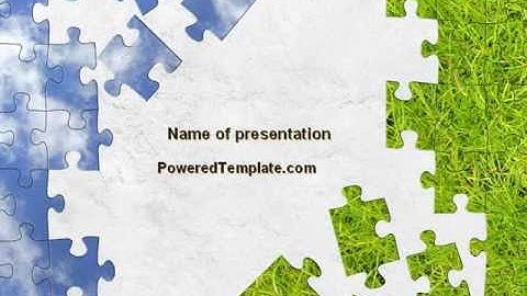 Sky and Grass Puzzle PowerPoint Template by PoweredTemplate.com