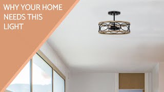 Kira Home Blaire 13" 3-Light Modern Farmhouse Semi-Flush Mount Ceiling Light | #Shorts