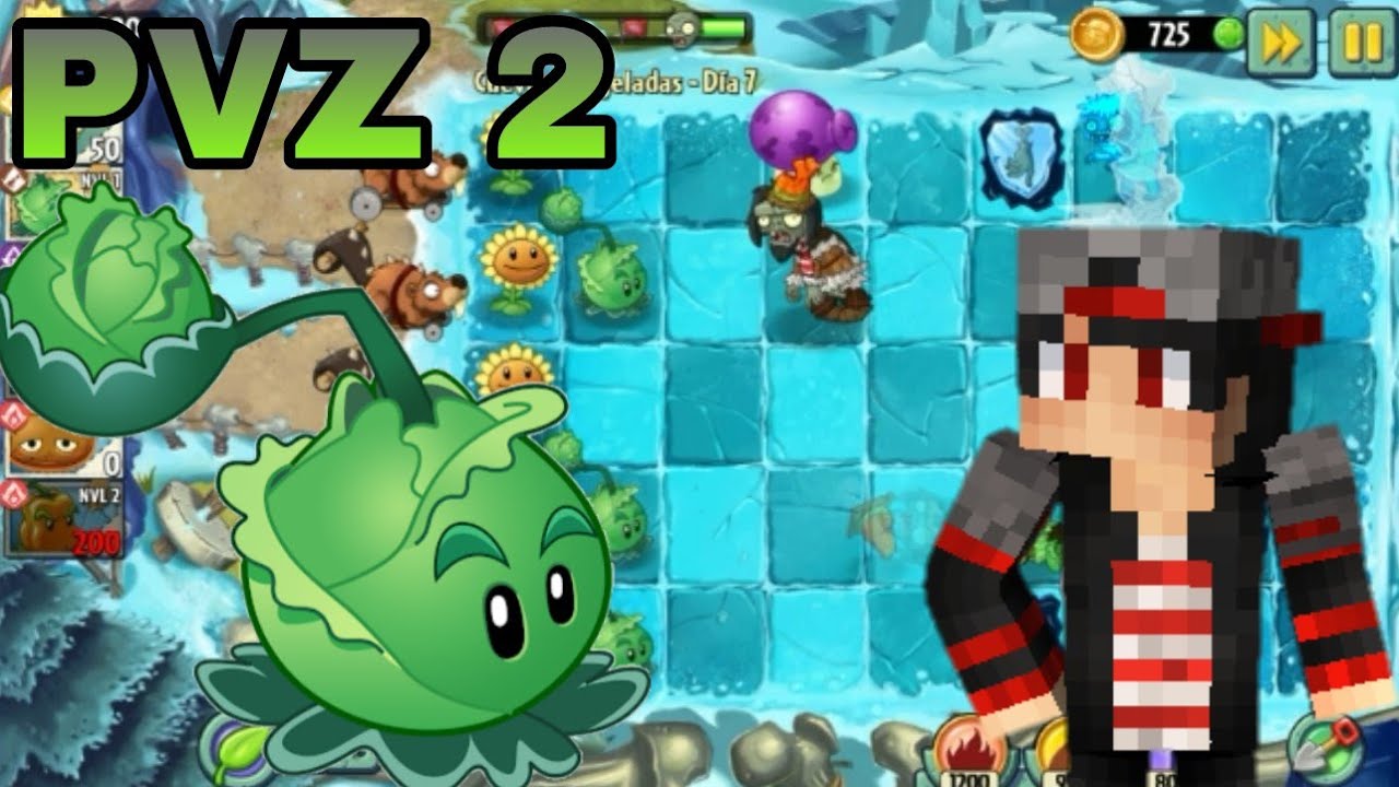 Usando lanza lechugas en Día 7 en [Cuevas conjeladas] En PVZ 2 - YouTube