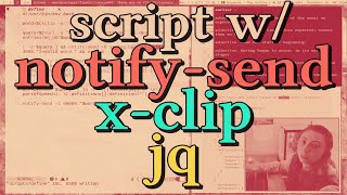definition shell script using xclip, jq, notify-send