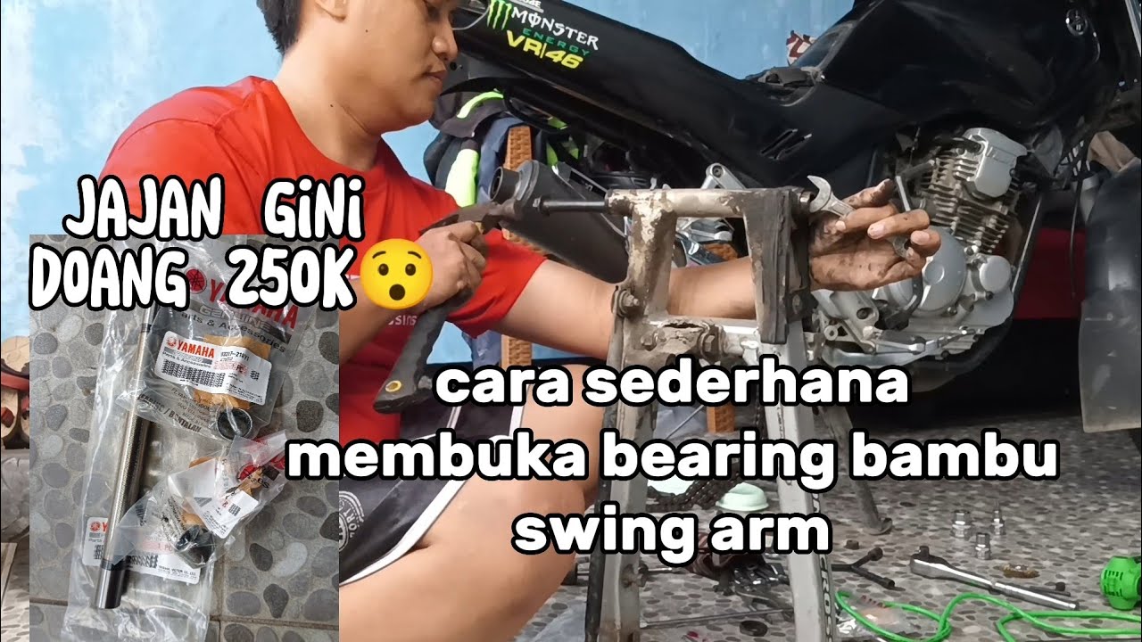cara mengganti bearing&bosh swing arm, yamaha scorpio z.. YouTube