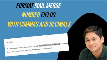 Format Mail Merge Numbers with Decimals and Commas