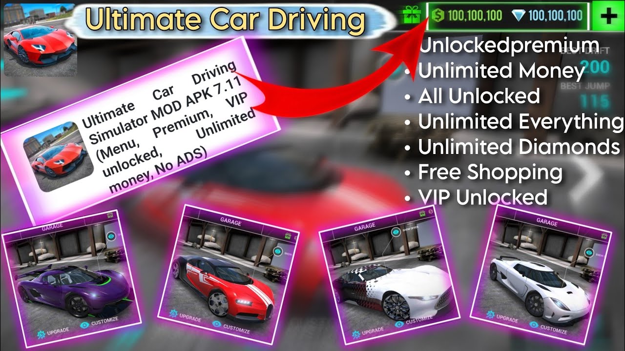 Ultimate Car DrivingSimulator MOD APK 7.11(Menu, Premium, VIPunlocked, Unlimited money, No ADS)