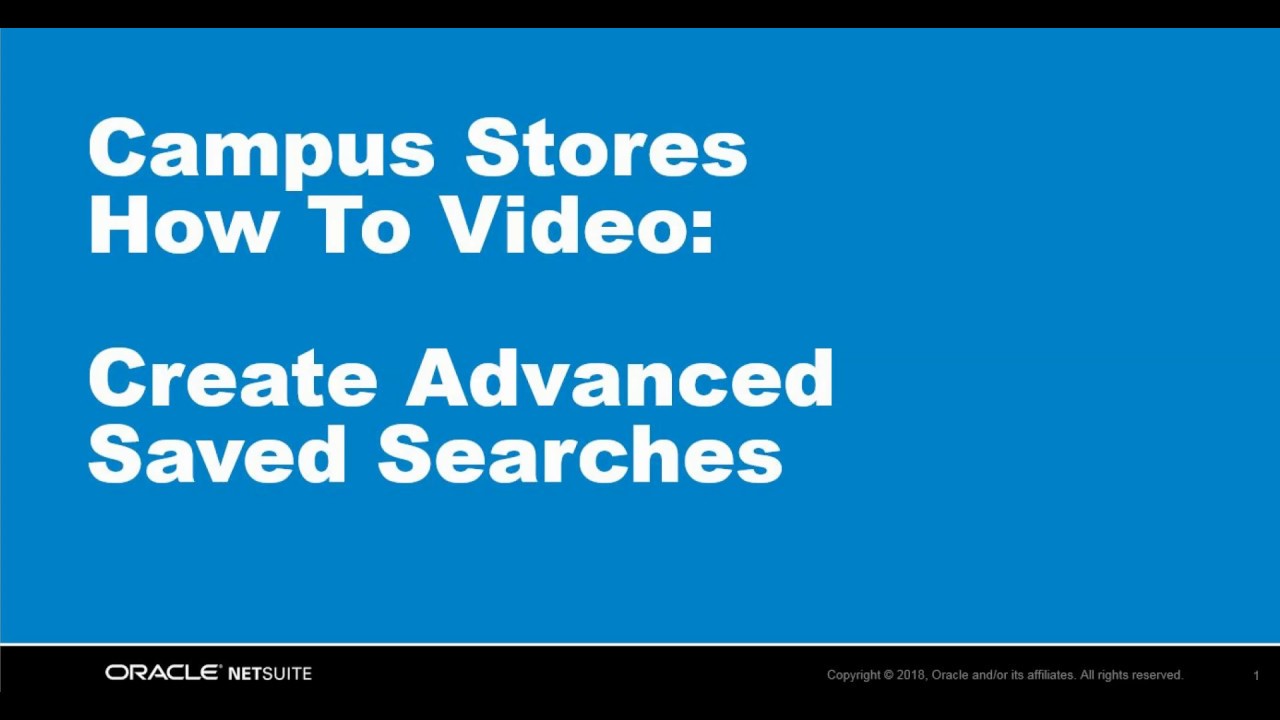 How To: Create Advanced Saved Searches accounting 略