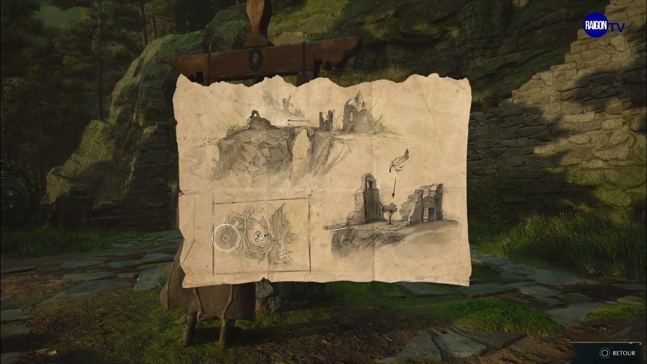 Un puits bien aimable Quête secondaire Hogwarts Legacy Utiliser carte puit trouver tresor