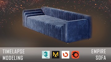 3ds max Timelapse modeling Empire sofa
