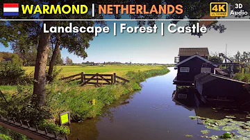 4K Nature Walk: NETHERLANDS | Warmond | Landscape | Forest | Castle | 3D Binaural Audio