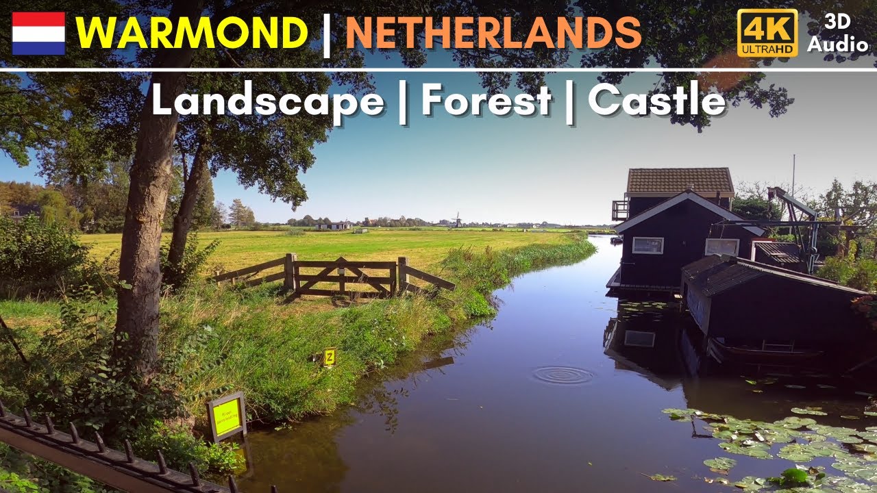4K Nature Walk: NETHERLANDS | Warmond | Landscape | Forest | Castle | 3D Binaural Audio