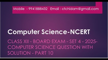 CLASS 12 COMPUTER SCIENCE BOARD EXAM 2025  ANSWER KEY  IN TAMIL - Part10