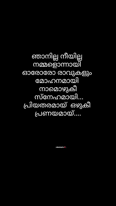 Njanilla neeyilla nammalonnaay✨minnal vala Song #lyrics_whatsapp_status #new #narivetta #status