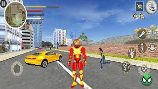 Flying Iron man Rope Hero Car Transform Robot Crime City #1 Android Gameplay screenshot 4