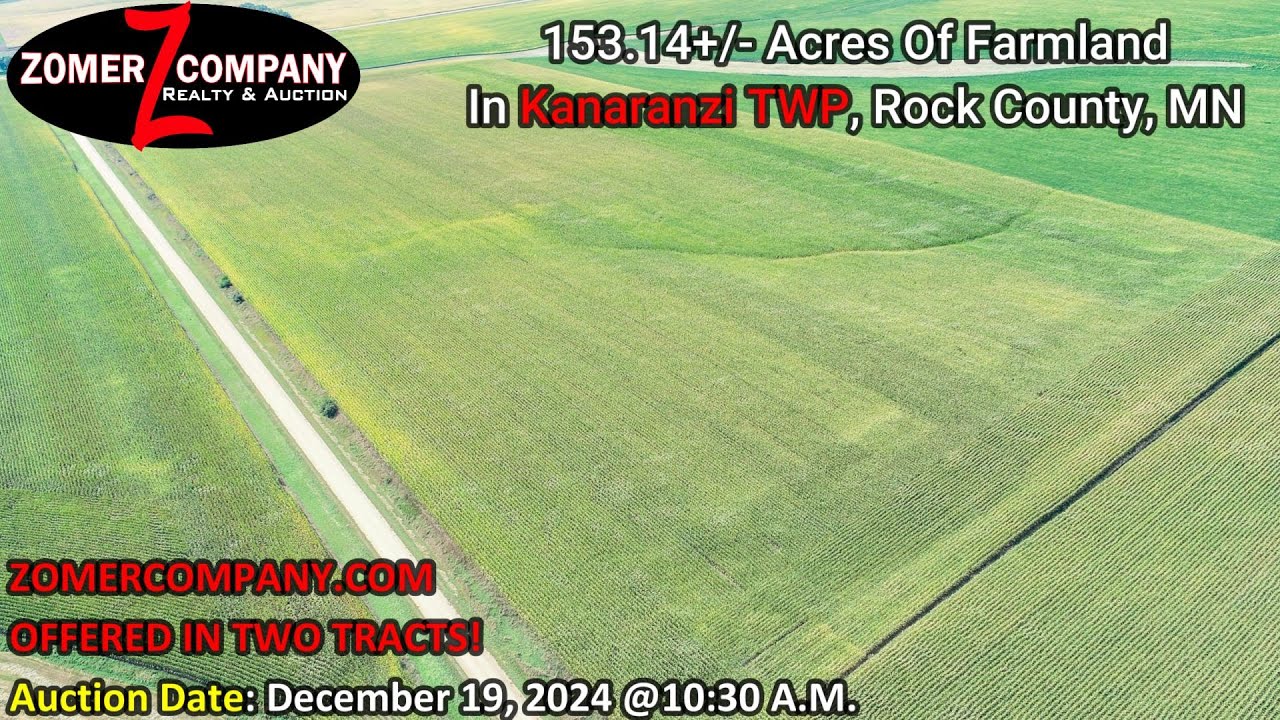 153.14+/- Acres Of Farmland Located In Kanaranzi TWP, Rock County, MN To Be Sold At Public Auction!!