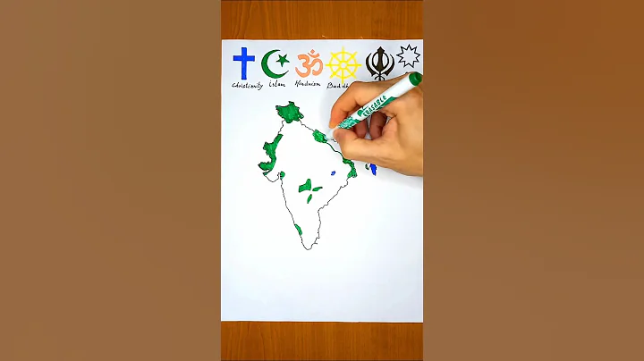Religion in India 🇮🇳| Religion map drawing #shorts #religion #india #education #art #viral