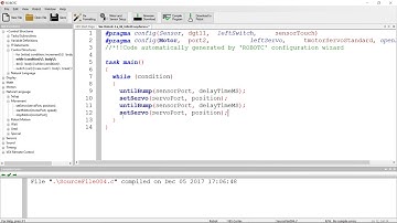 Vex Robotc 4.x : 04 : Infinite  Loop and setServo