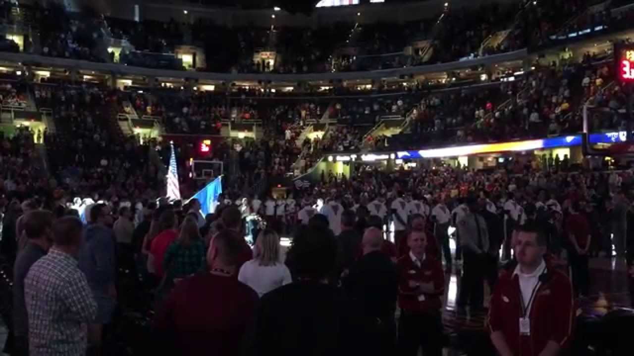 Michael National Anthem at Cleveland Cavaliers Pregame YouTube