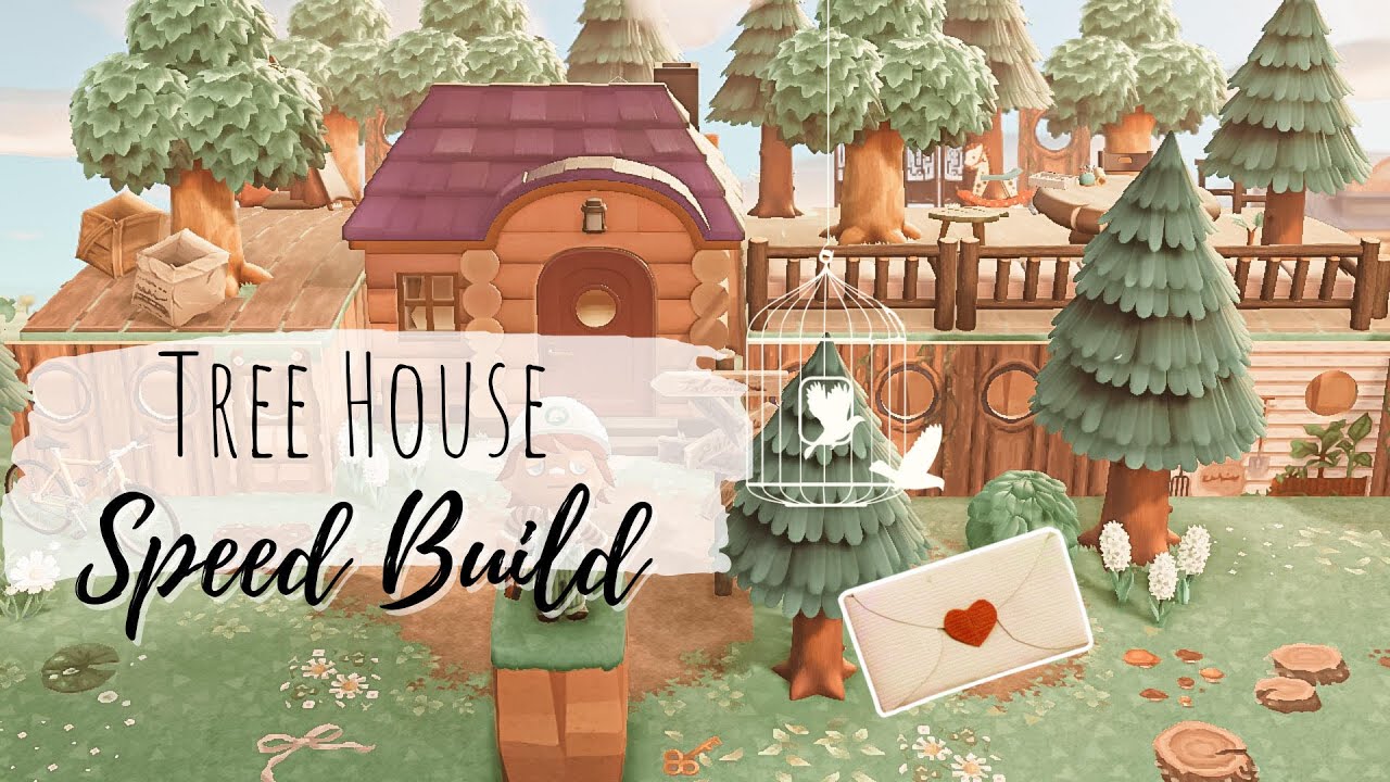 TREE HOUSE SPEED BUILD | LANDSCAPING MY COTTAGE CORE ISLAND Part 5 | Animal Crossing New Horizons