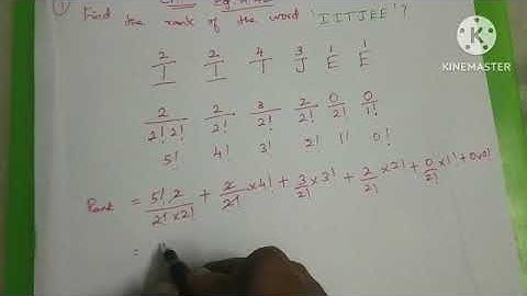 xi maths | chapter -4 | Example - 4.42| find the rank of the word 