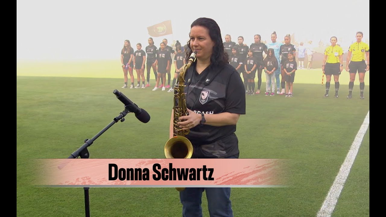 Donna Schwartz Performing the National Anthem for Angel City Football Club