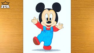 How to draw Little Mickey Mouse and color it - Easy step-by-step drawing lessons for kids screenshot 3