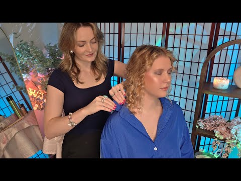 ASMR 1980's Curly Hair & Bright Makeup | Shirt Perfecting, Lint Rolling & Fixing