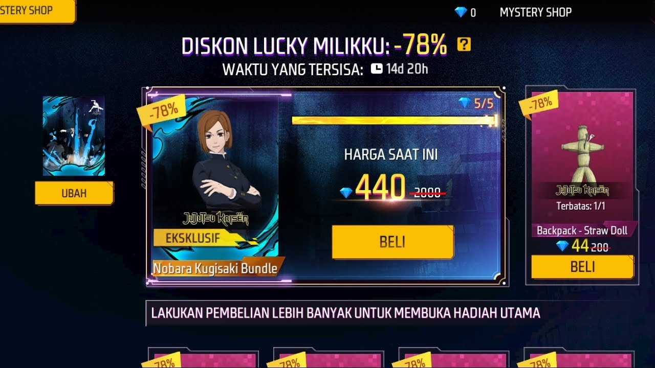 BORONG BORONG MYSTERY SHOP BUNDLE NOBARA #freefire #freefireindonesia 