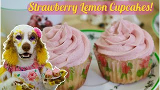 Lemon Cupcakes with Strawberry Frosting! Furry Baking Show