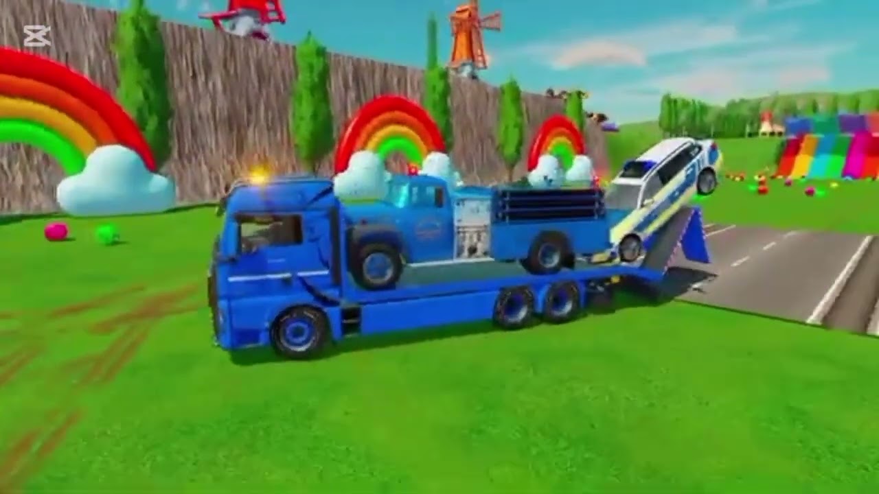 TRANSPORTING ALL POLICE CARS & AMBULANCE EMERGENCY VEHICLES WITH MERCEDES POLICE TRUCKS! | FS22