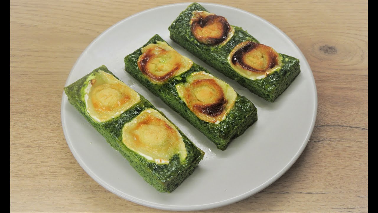 Flans aux épinards chèvre et miel / Goat cheese and honey spinach flans