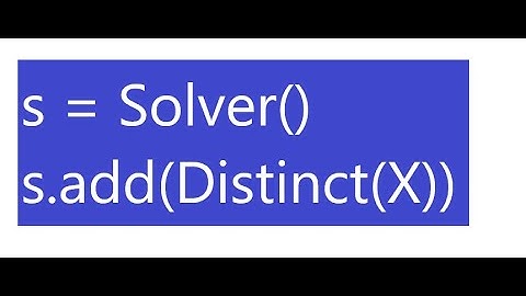 Distinct in Z3 Python