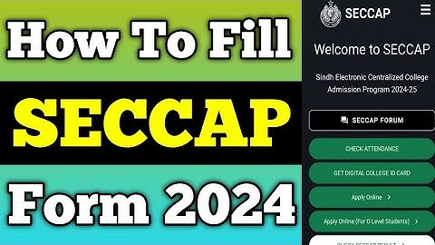 How to fill college admissions form 2024 to 2025 | SECCAP form 2024 how to fill | admissions SECCAP