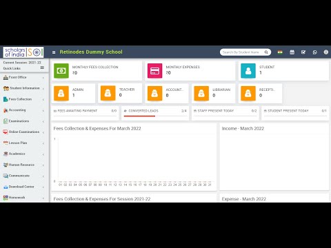 Student Admission in School Management Software (SOI) - video from Retinodes