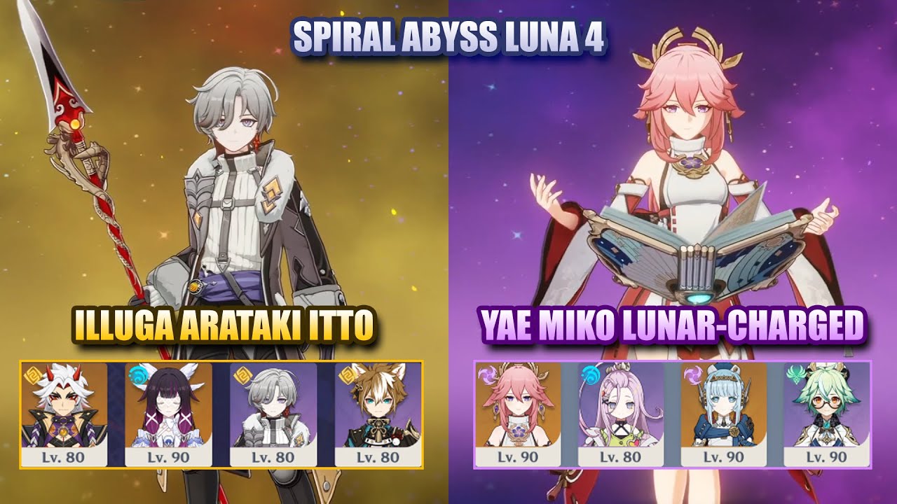 Illuga Itto Lunar-Crystallize & Yae Miko Lunar-Charged | Spiral Abyss Luna 4 | Genshin Impact