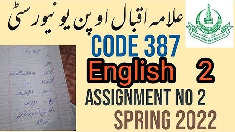 AIOU FA 387 Solved Assignment Spring 2022 Assignment No 2 || Hammad AIOU Academy