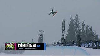 Ayumu Hirano 22 Foot 8 Inches High Air to Fakie in Superpipe at Dew Tour Copper 2023