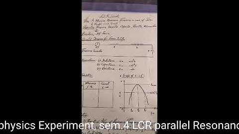 LCR parallel Resonance practical. Physics sem.4        by Dr. C.M. Thaker