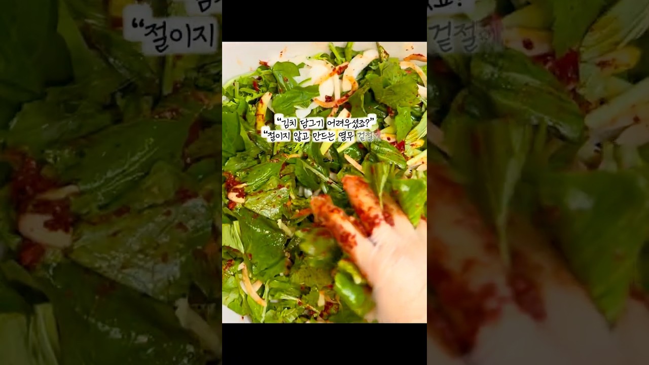 절이지 않고 만드는 초간단 열무 겉절이 비빔밥 레시피 숏폼 썸네일