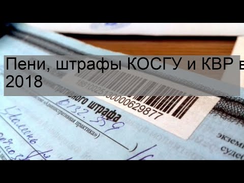 Пени, штрафы КОСГУ и КВР в 2018